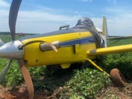 Piloto faz pouso forçado em lavoura próximo a Sorriso; aeronave fica danificada