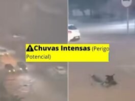 Homem cai e é arrastado pela água em Cuiabá; carros ficam ilhados