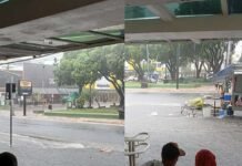 Comerciantes ficam prejudicados com forte chuva na manhã desta segunda; vídeos