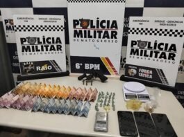 Polícia Militar prende três faccionados com arma e drogas em Cáceres