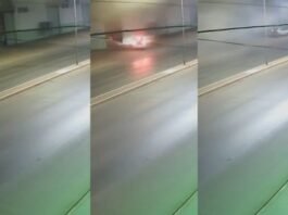 Vídeo mostra vigilante deixando depósito de merenda minutos antes de incêndio em VG