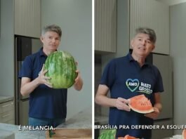 No 1º dia de propaganda eleitoral, Medeiros corta melancia na TV e expõe Wellington como esquerdista; vídeo