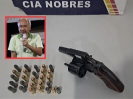 Flagrado com revólver 38 carregado de balas, vice-prefeito de Nobres ameaça chamar facção para a PM e vai preso