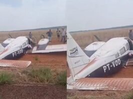 Avião de Júlio Campos faz pouso forçado em rodovia de MT; vídeo