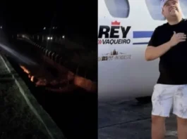 Avião de Rey Vaqueiro sofre acidente e pega fogo no Rio Grande do Norte