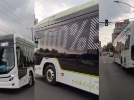 Ônibus elétrico começa a circular entre Cuiabá e Várzea Grande durante fase de testes; veja vídeo