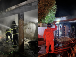 Incêndio atinge residência durante a madrugada e deixa dois moradores feridos em Juara